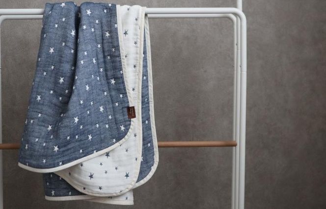 G1894 泉州南部織 6重ガーゼマルチケット（星柄NE/Sサイズ）＜スピード発送＞