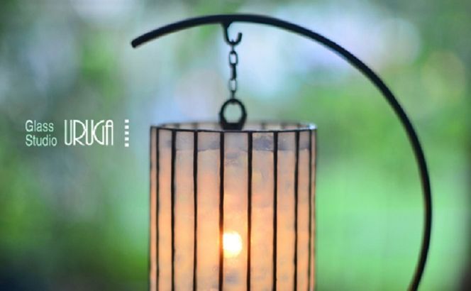 ステンドグラスランプ　雪花（スタンドライト） HAF004