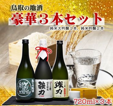 1014 鳥取 日本酒 純米吟醸・純米大吟醸セット(７２０ml×３本)青水緑山、いなば鶴