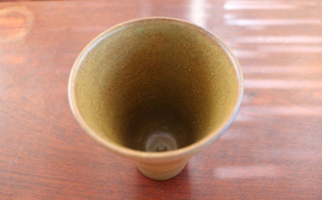 【唐仙窯】コップ（マンガン）約11cm　陶器　やちむん