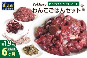 【6ヶ月定期便】yukharuわんこごはんセット ( 犬 えさ 餌 犬の餌 ペットフード 鹿 エゾシカ肉 鹿肉 健康 安心 定期便 )【999-0096】