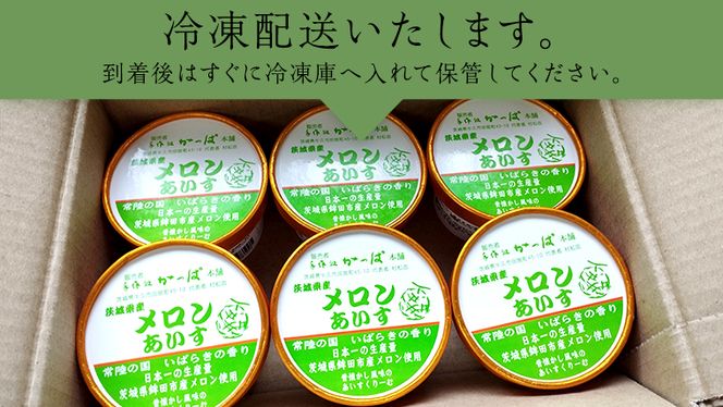 茨城県産メロンあいす 6個 アイス デザート めろん 贈り物 カップ 冷凍 [AE020us]