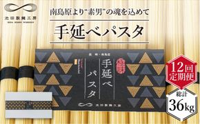 【定期便 12回】手延べ パスタ 3kg (50g×60束) / 南島原市 / 池田製麺工房 [SDA019]