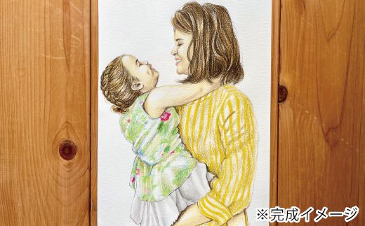 R5-291-2．オーダーメイド手描き似顔絵・額縁付き（カラー・2名分）
