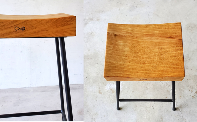 ケヤキのスツール（Compago）45cm E-mp-A22A