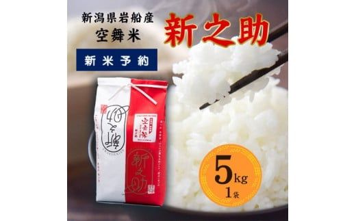 【新米受付・令和6年産米】空舞米 新之助 5kg 新潟県 村上市 岩船産 しんのすけ 精米 白米 産地直送 お米 こめ コメ 1063005N