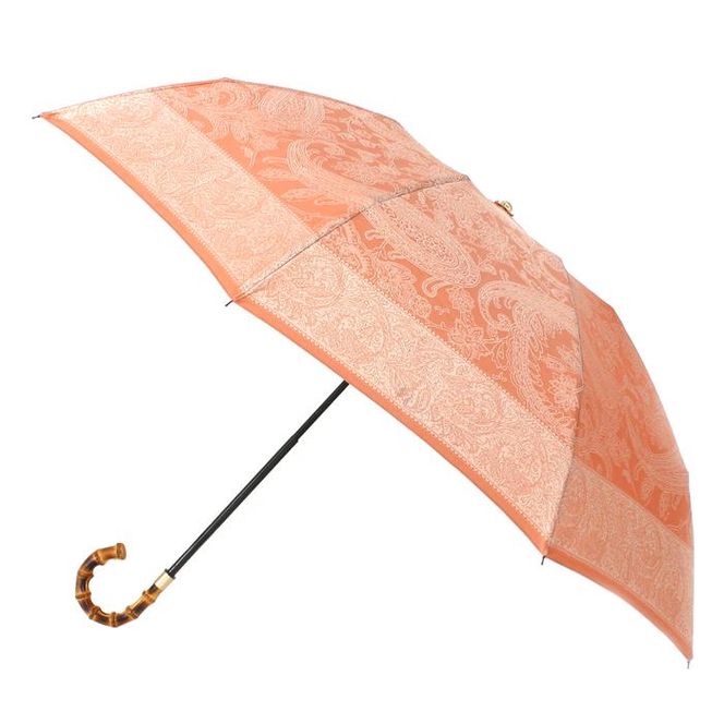 槙田商店【晴雨兼用 折りたたみ傘】kirieペイズリー:ビンテージアプリコット FAA5036