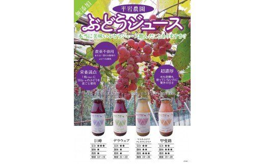 【New】幸田町産 ぶどう使用 100％ジュース 2種詰め合わせ 無添加 無糖 無加水