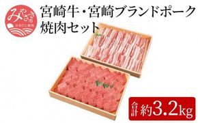 宮崎牛(約2kg×1)・宮崎ブランドポーク(約1.2kg×1)焼肉セット_M055-001_01