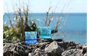 【RYUKYU GLASS WORKS 海風】seaモールロックグラス（2色セット）