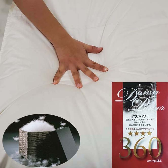 羽毛布団 シングル 羽毛掛け布団【イングランド産ホワイトダウン９０％】羽毛ふとん 羽毛掛けふとん ダウンパワー360 本掛け羽毛布団 本掛け羽毛掛け布団 寝具 冬用 羽毛布団 FAG066
