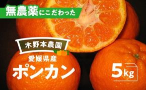 【栽培期間中農薬不使用】【先行受付】【数量限定】農園直送！愛媛県産 ポンカン 5kg ｜ 柑橘 みかん ミカン 蜜柑 フルーツ 果物 ギフト 贈り物 栽培期間 無農薬 愛媛県産　※2025年1月上旬～2月下旬頃に順次発送予定