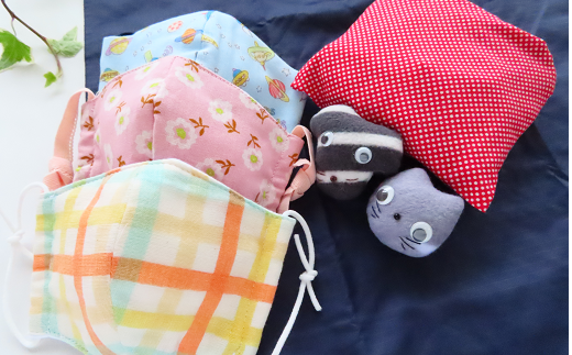 『みゃーこ』と『こーじ』がついてる!手作りエコバック&子ども用マスク[思いやり型返礼品] マスク エコバッグ マイバッグ 手作り こども用 福島県 田村市 N21-O9-01