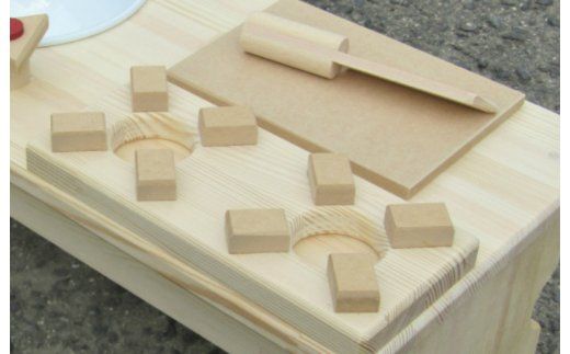 099H2104 手作り木製 ままごとキッチン・RHK-LX 素材色バージョン