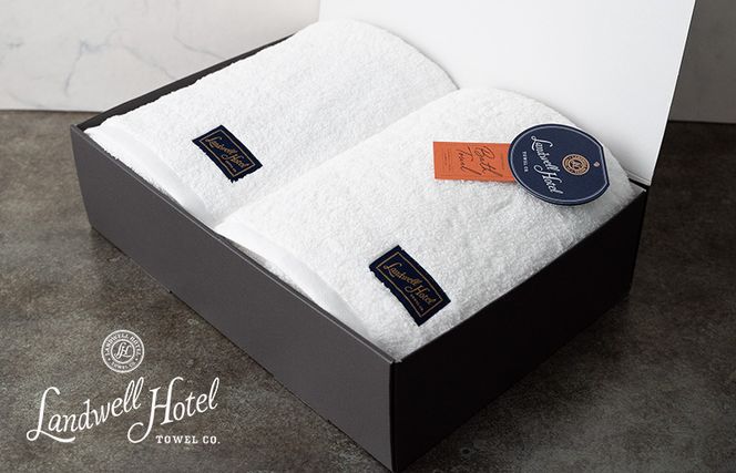 G2653【TVで紹介！】 Landwell Hotel バスタオル 2枚 ホワイト ギフト 贈り物【泉州タオル 国産 吸水 普段使い 無地 シンプル 日用品 家族 ファミリー】