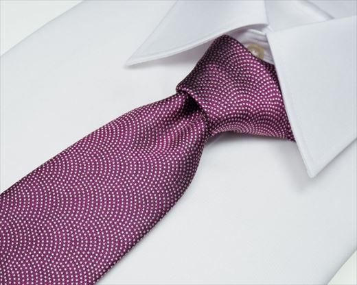 郡内織物「富士桜工房」シルクネクタイ鮫小紋・富士山 つつじ色 FAA1029