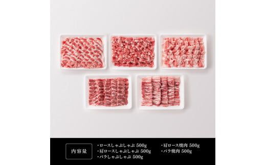 宮崎県産豚肉 小野さんちの"豚肉５種セット” 2.5kg【 豚肉 豚 肉 宮崎県産 しゃぶしゃぶ 焼肉 セット 和洋中】 [E10506]