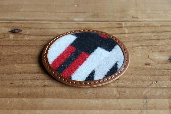 本革レザーコースターｘPENDLETON　【RioRancho Black】2個セット  Z104VC05