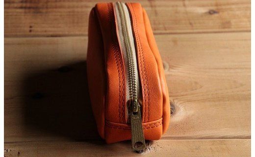 イタリアンレザーペンケース（筆箱） 【オレンジ】Z007VC03