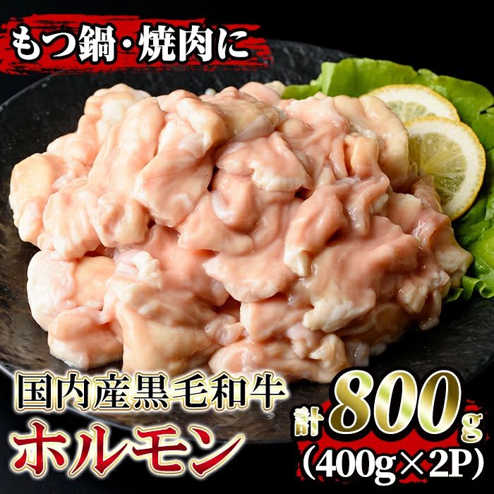 isa205 国内産黒毛和牛!ホルモン(計800g・400g×2P)大腸・小腸・赤センマイをミックス!小分け真空パックでお届け!もつ鍋・焼肉・煮込みに[堀ノ内商会]