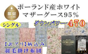 CK434 訳アリ羽毛布団【ポーランド産マザーグース９５％】シングル１５０×２１０ｃｍ【ダウンパワー４７０】羽毛掛け布団