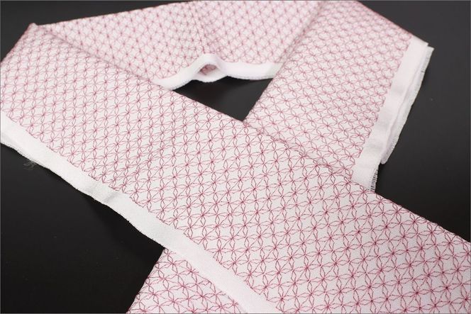 刺繍半衿　薄小豆　AM00435