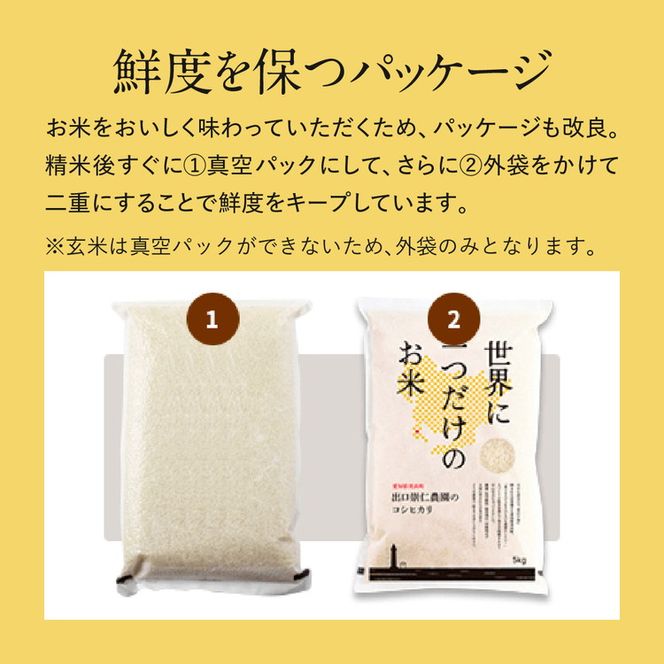 令和5年産 出口崇仁農園のコシヒカリ 有機栽培米【玄米5kg】世界に一つだけのお米 ※着日指定不可 ※離島への配送不可