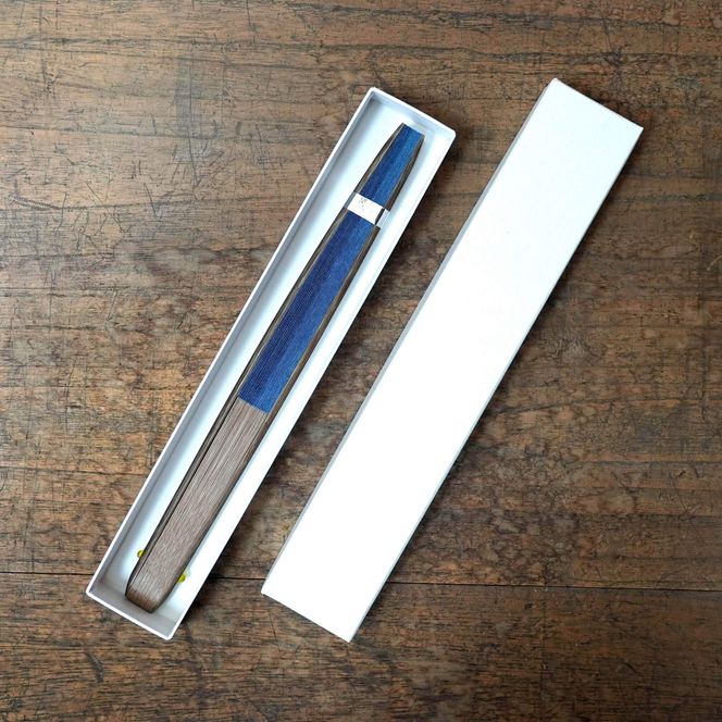 【杉山江見堂】藍染扇子　絞りセンター染分け　7寸5分25間