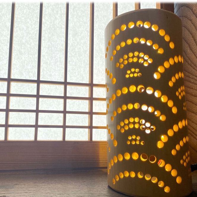 竹伝喜(ちくでんき)青海波(壱)《 テーブルライト フロアライト 国産 竹林 ライト 照明　》【2402M10901】