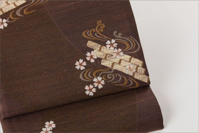 丹後の藤布　袋帯「天の川」　茶　FY00081