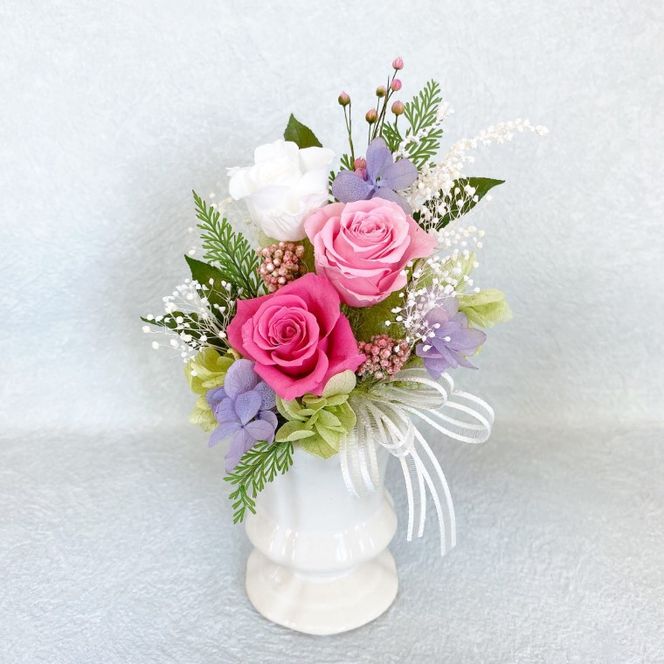 AJ021-1 プリザーブドフラワーアレンジ【カリヌゥ 2個セット パープル/ピンク】春日部市 シュガーパイン