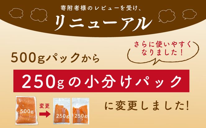 G1237 サーモン はしっこ 500g 訳あり 250g×2【アトランティックサーモン 北国からの贈り物 世界No.1サーモンメーカー 刺身 海鮮丼 サラダ 総量 鮭 さけ シャケ しゃけ sake 人気 オススメ 小分け 期間限定 冷凍 家計応援 消費応援 物価高応援】