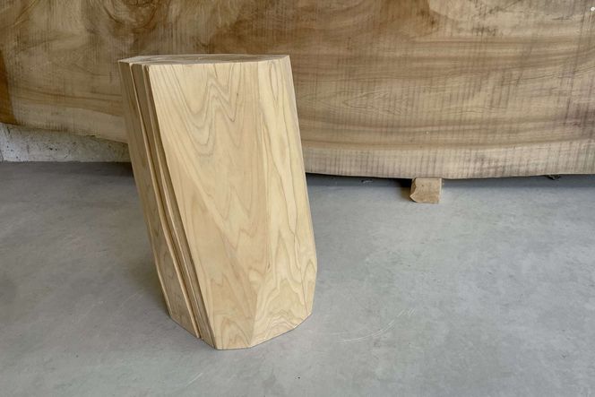 412. 多面体スツール ひのき 無垢 椅子 イス 家具