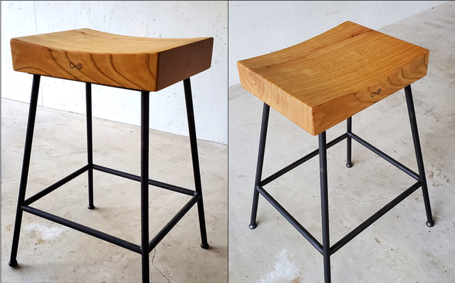 ケヤキのスツール（Compago）45cm E-mp-A22A