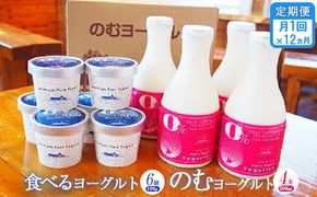 【定期便：全１２回】のむヨーグルト500ml×4本と食べるヨーグルト100g×6個【11167】