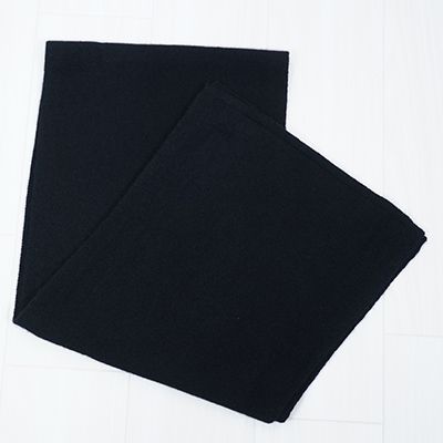 E1403国産カシミヤ糸使用国内生産カシミヤ１００％マフラー（ブラック）