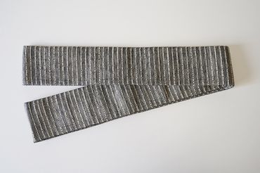 丹後の藤布 角帯「藤に和紙（グレー）」　FY00014