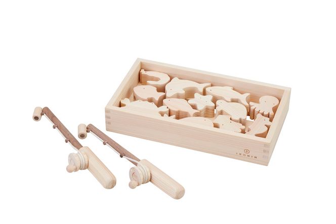 木製おもちゃ 魚釣りセット【檜のおもちゃ ＩＫＯＮＩＨ】 ≪桧 おもちゃ ヒノキ ひのき 木育 知育≫