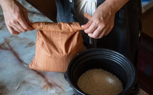 柿渋染 米袋 4kg用 縦約40cm×横約23cm