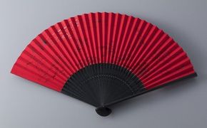 日光『鈴木島吉』作　紅葉研出し　五段小引出し　高さ43.0cm L-568】鈴木扇子店 近江扇子 和紙張 稲穂・蜻蛉 7.5寸(約22.5cm
