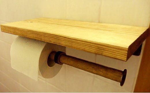 無垢材  トイレットペーパーホルダー ダブル [新星金属製作所 大阪府 守口市 20940887] 収納 トイレ ホルダー