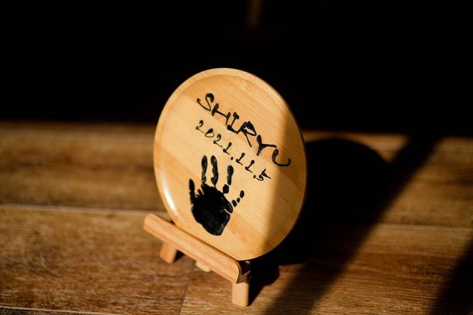 【出産記念に】手形付きオリジナル命名プレート