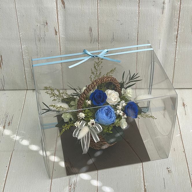 AJ020-2 プリザーブドフラワー　コロレ　ブルー　春日部市　シュガーパイン