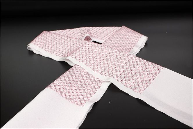 刺繍半衿　薄小豆　AM00435