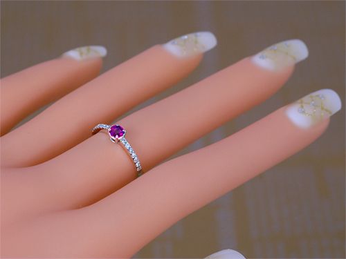 ルビー リング 0.3ct K18WG K18YG （13395）　BR-26