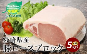 ★スピード発送!!７日～10日営業日以内に発送★ 宮崎県産豚ロースブロック　5kg越え K16_0058_1