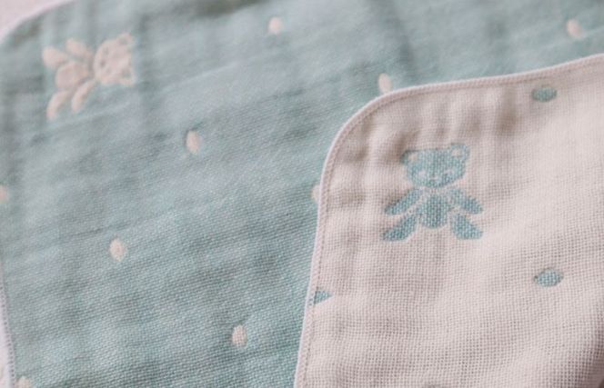 G1954 【babybear】多重ガーゼタオルセット《ブルー》