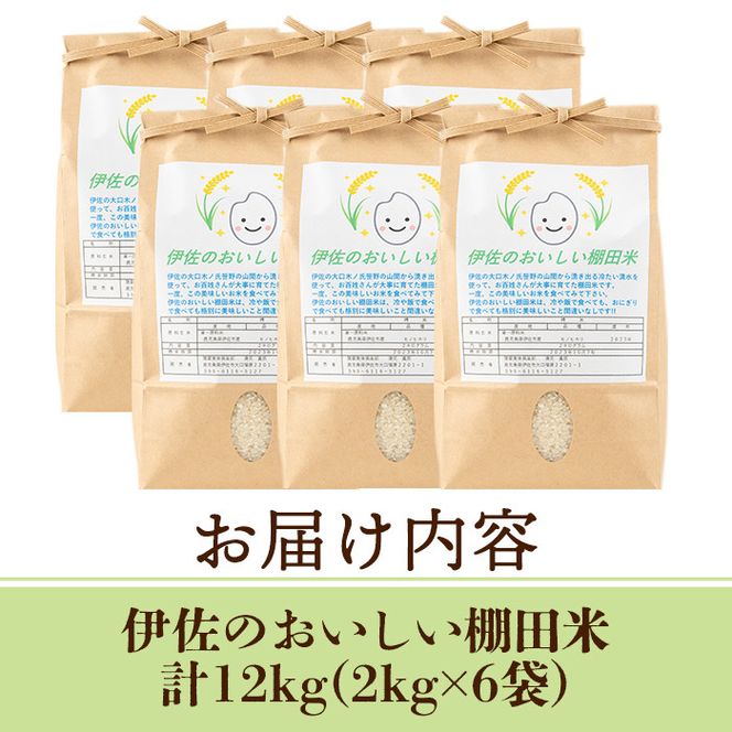 isa558 令和5年産 伊佐のおいしい棚田米 ヒノヒカリ(計12kg・2kg×6袋)【薩摩美食倶楽部】