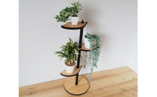 葉っぱのスタンドシェルフ 3段タイプ ナチュラル（天然木/完成品） [新星金属製作所 大阪府 守口市 20940978] 