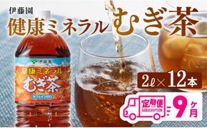 健康ミネラル むぎ茶2L×6本×2ケースPET [9ケ月定期便]（麦茶） [D07359t9]